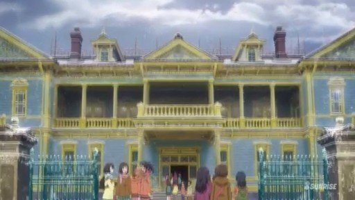 Gathering in front of a Western-style building